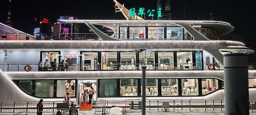 Shanghai: After Dark Dinner and Huangpu River Night Cruise - Local dinner, with help ordering at the table