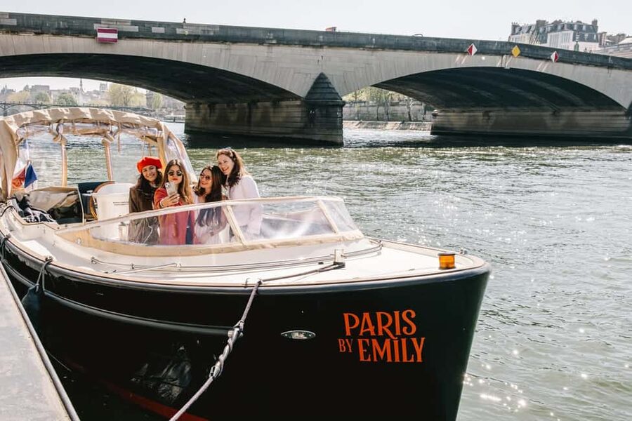 The Official Emily in Paris Champagne Seine Cruise - Boarding at Invalides and settling in