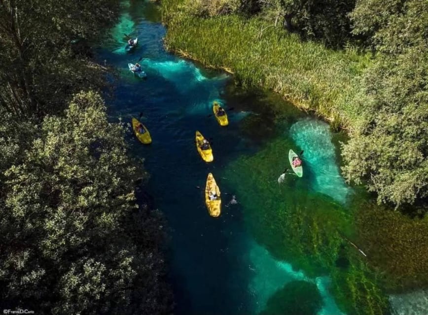 Tirino River: Kayak Adventure Excursion - Following the guide through clear water