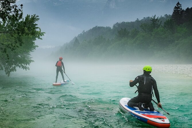 Whitewater Paddle Boarding on Soca River - Flat water first, then the smaller rapids