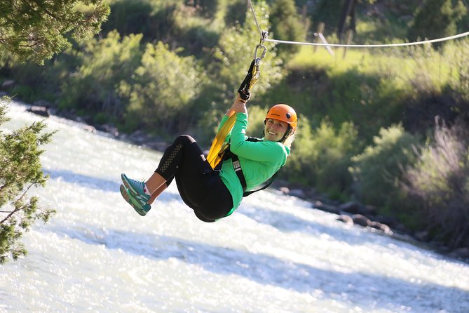 Ziplining across the Beautiful Gallatin River - Classic Zip: the easier choice for a first flight